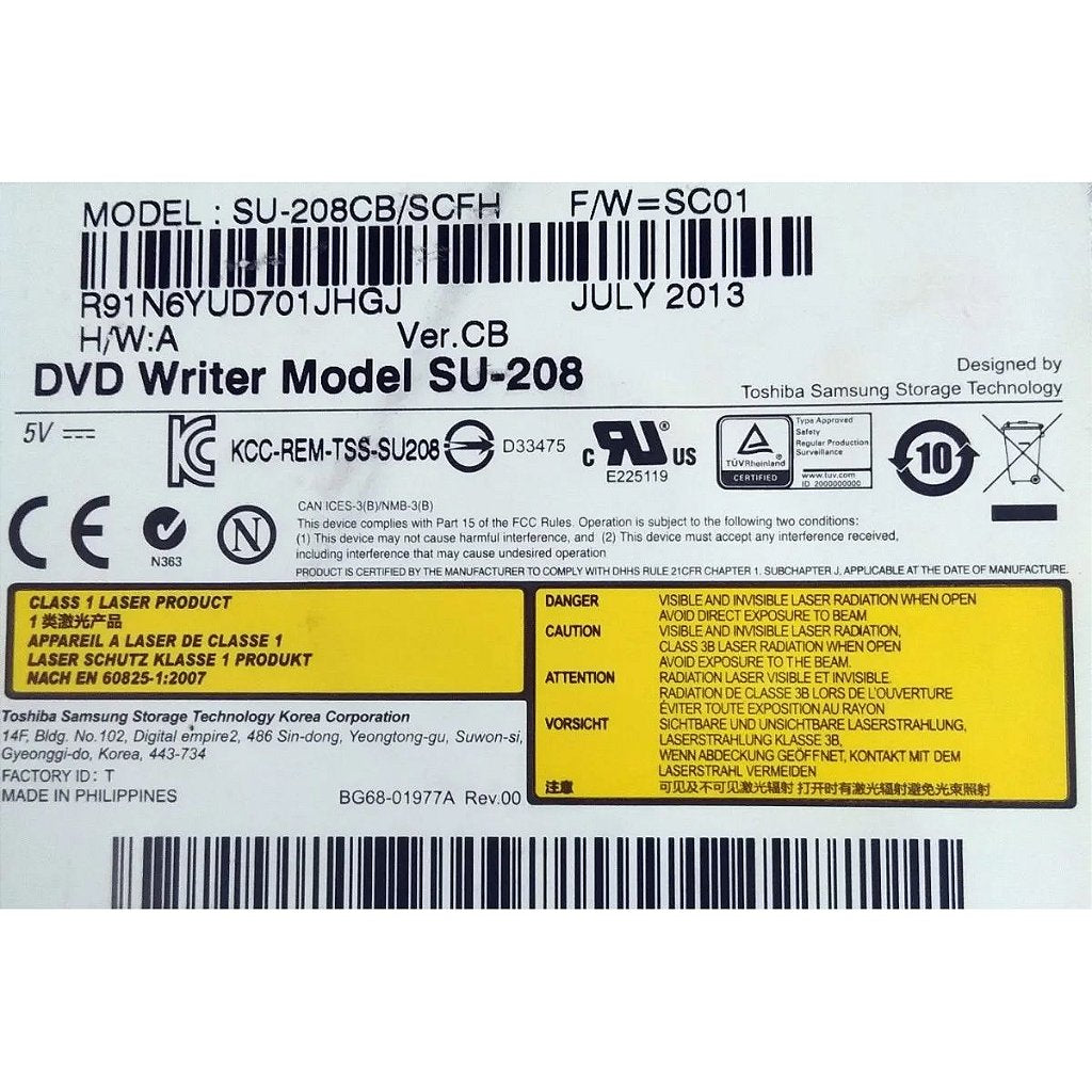 Gravador E Leitor Dvd E Cd Slim Notebook Sata Modelo Su-208