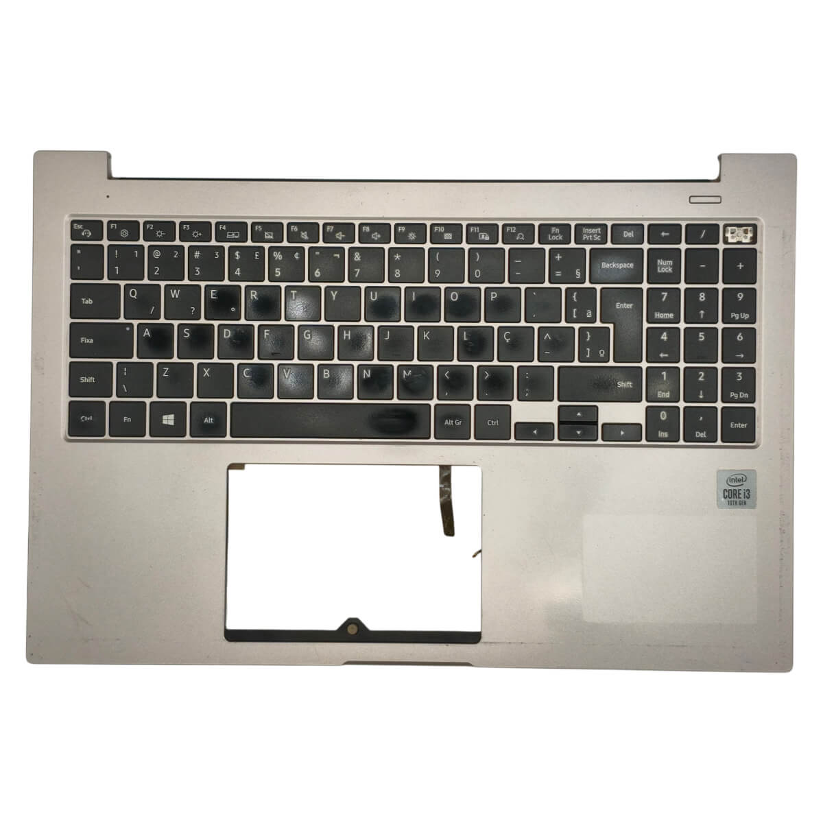 Base Superior com Teclado PT-BR Notebook Samsung NP550XCJ BA98-02233A Prata Com Detalhe