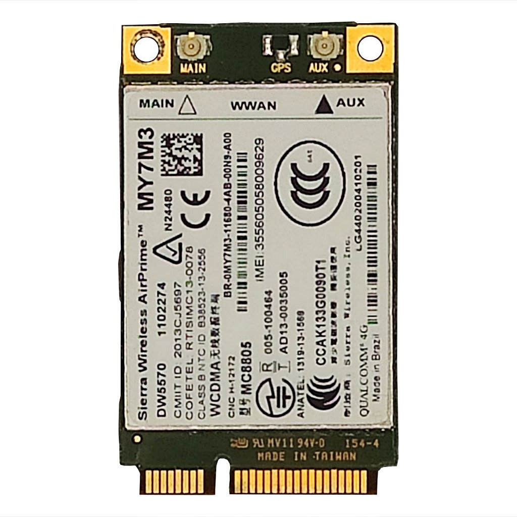Placa Wifi Sierra Wireless Airprime Dw5570 Notebook Dell Latitude E5440 E6440 E6540 E7240 E7440 M4800 M6800