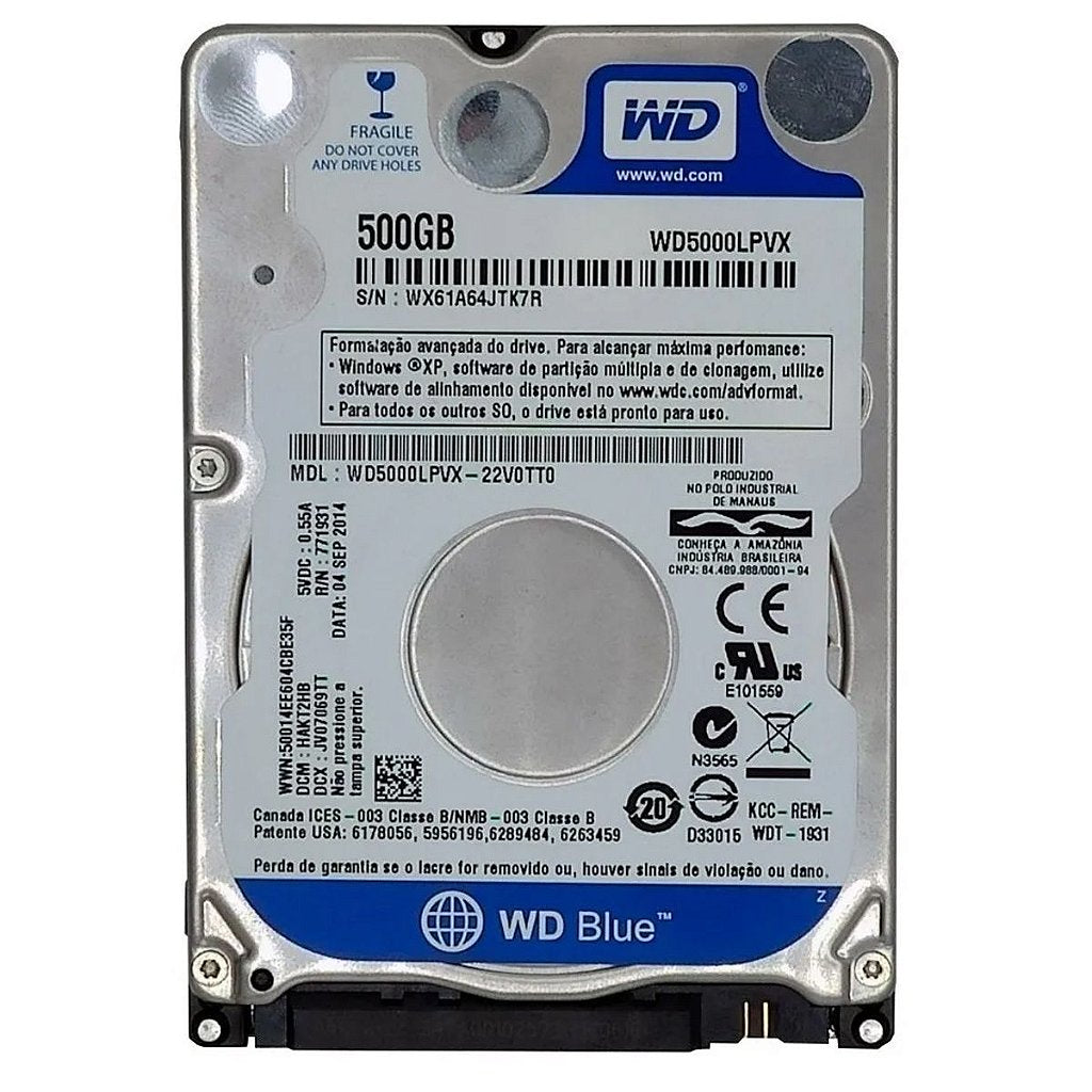 Hd 500gb Notebook Wd Samsung Toshiba Seagate Wd