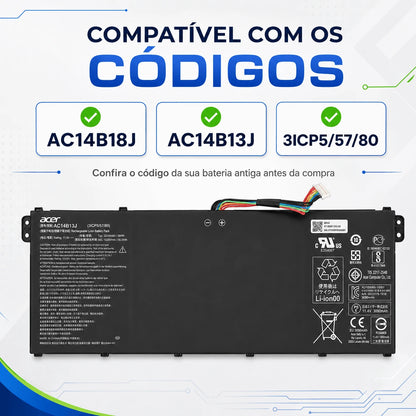 Bateria Acer Aspire Es1-520 Es1-512 Es1-521 Es1-522 Es1-531 Es1-533 11.4v Ac14b18j Original