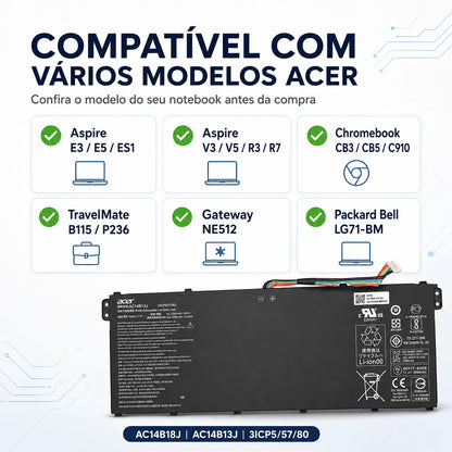 Bateria Notebook Acer Aspire E3-111 E3-112 E3-112m Es1-511 Es1-512 V3-111 V5-122 V5-132 AC14B13J 11.4v Original