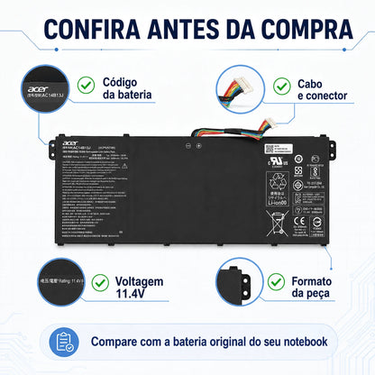 Bateria Notebook Acer Aspire V5-122P V5-132P Chromebook 13 CB5-311 11 CB3-111 15 C910 Gateway NE512 11.4v Original