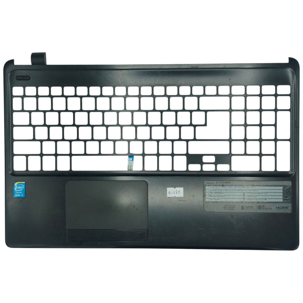 Carcaça Base Superior Touchpad Acer E1-510 E1-530 E1-532 E1-570 E1-572 AP0VR000700 FA0VR000800 Preto Com Detalhe