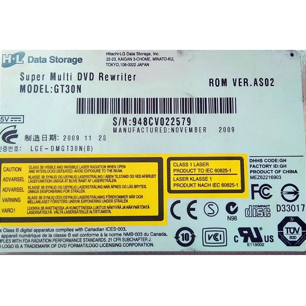 Gravador Leitor Dvd Acer Aspire 5252Gt30n