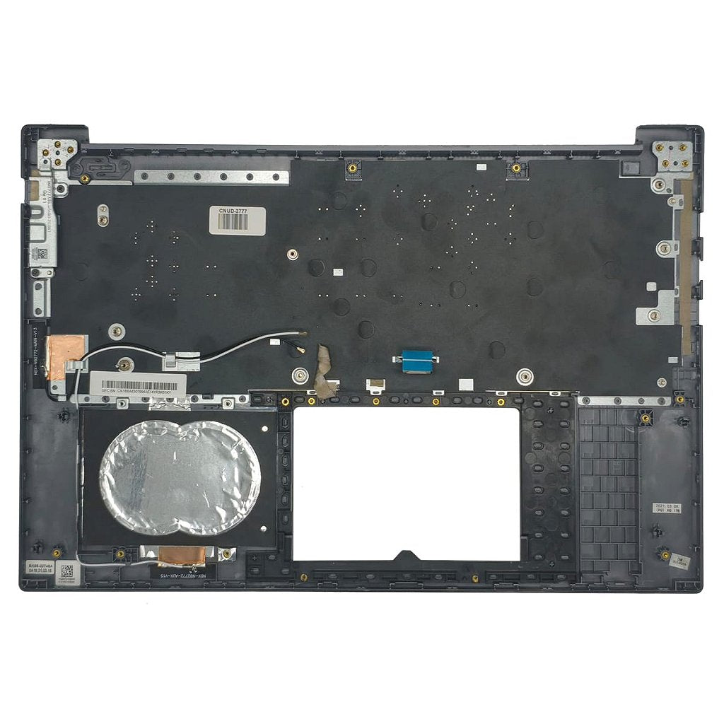 Carcaça Base Com Teclado Pt-br Notebook Samsung Np550xda Cinza Escuro Com Detalhe Sem Touchpad