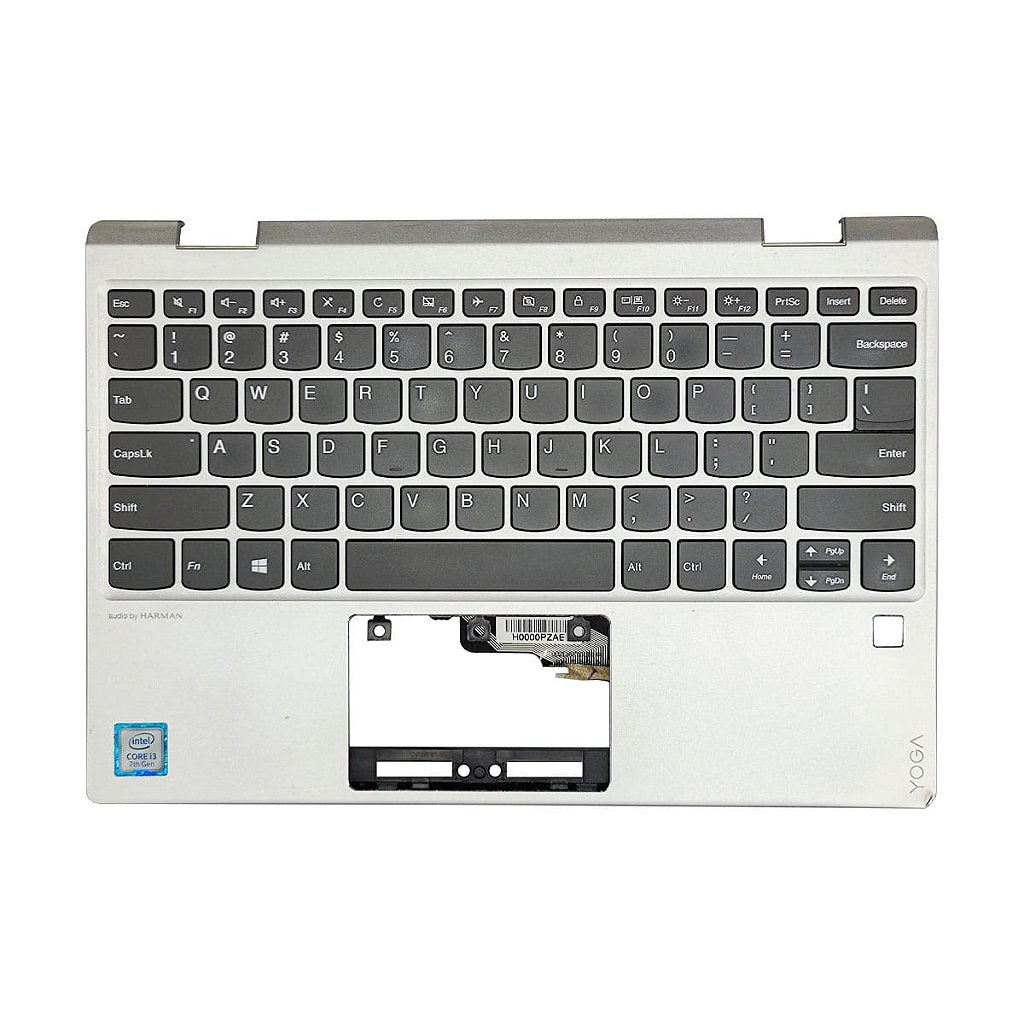 Carcaça Superior Com Teclado Ingles Notebook Lenovo Yoga 720-12ikb Prata Com Furo Biometria