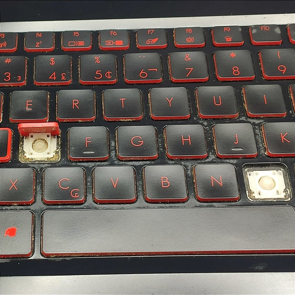 Carcaça Base Com Teclado Notebook Acer Nitro 5 An515-51 ap211000610 Preto e Vermelho com Detalhes