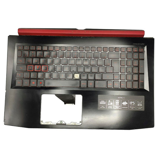 Carcaça Base Com Teclado Notebook Acer Nitro 5 An515-51 ap211000610 Preto e Vermelho com Detalhes