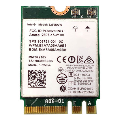 Placa Wifi 5Ghz Intel Dual Band 8260ngw Para Notebook Hp Elitebook 840 G3