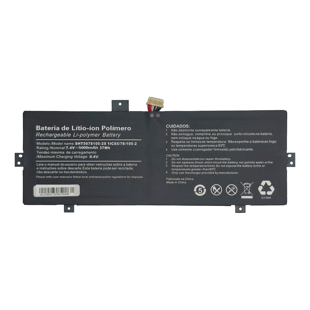 Bateria Para Notebook Positivo Duo 2 em 1 C4128b 7.4v 5000mAh Sht5078105-2s 1lcs5/78/105-2