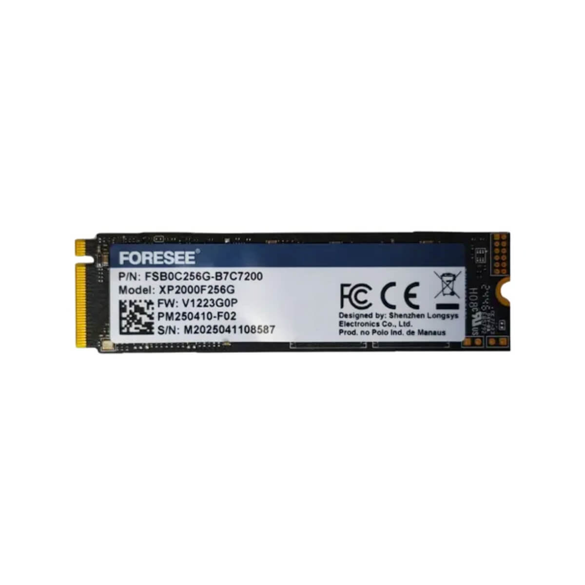 SSD 256GB Foresee XP2000 M.2 2280 NVMe PCIe Gen4 para Notebook e PC