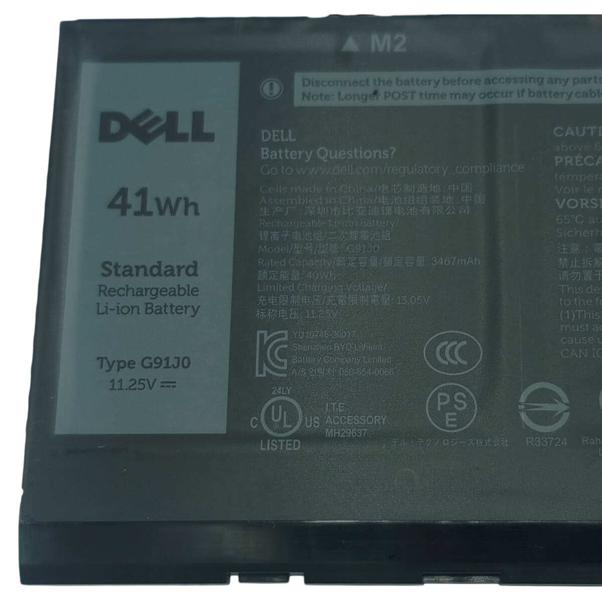 Bateria Dell Inspiron 3510 3511 3515 3520 3525 3530 Vostro 3510 3515 3520 3525 11.25V 41Wh G91J0 0PG8YJ Original