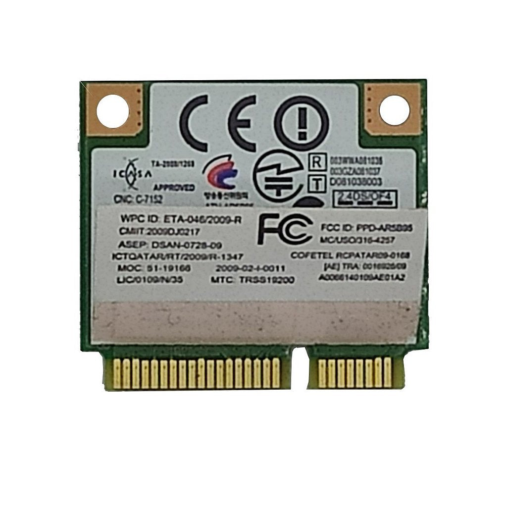 Placa Wireless Wifi Notebook Atheros Ar5b95