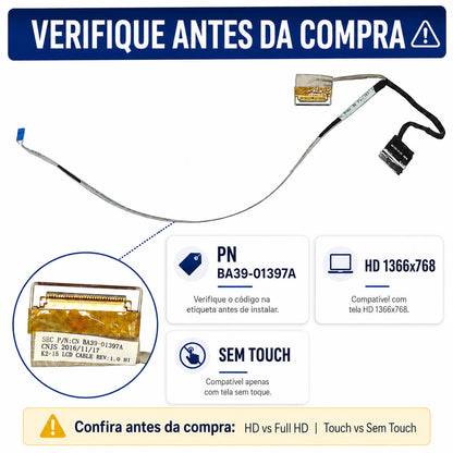 Cabo Flat Da Tela Notebook Samsung Np300e5m Np300e5k Np300e5l Ba39-01397a