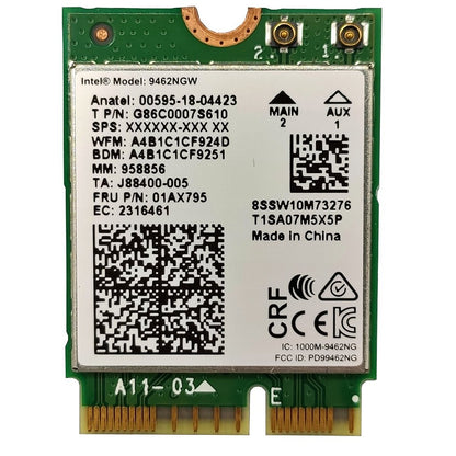 Placa Wifi Wireless Dual Band 5ghz Bluetooth 5.0 Notebook Lenovo Ideapad S145-15iwl Vaio Vjfe52f11x Intel 9462ngw