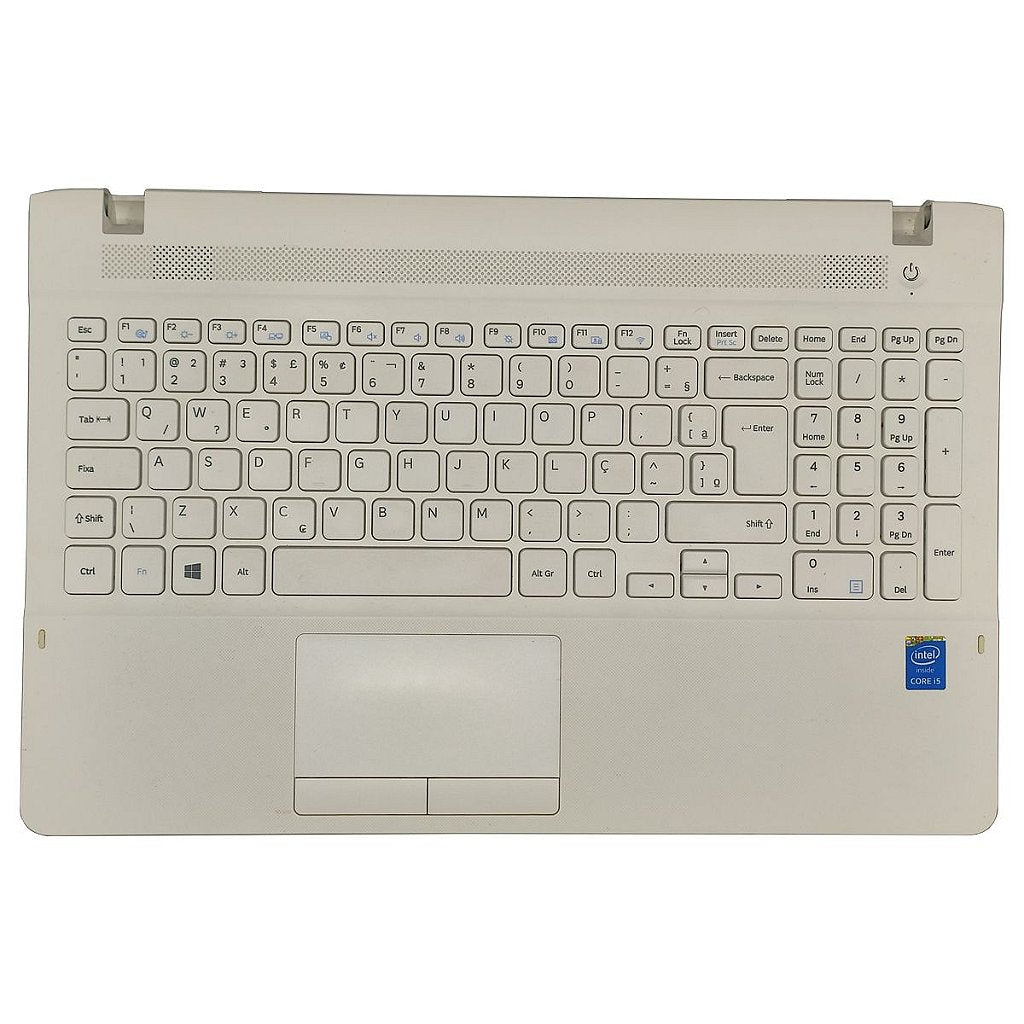 Carcaça Base Com Teclado Notebook Samsung Np270e5k Branco