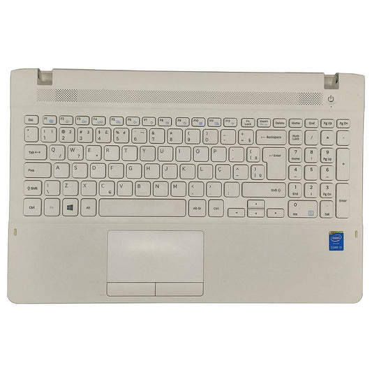 Carcaça Base Com Teclado Notebook Samsung Np270e5k Branco