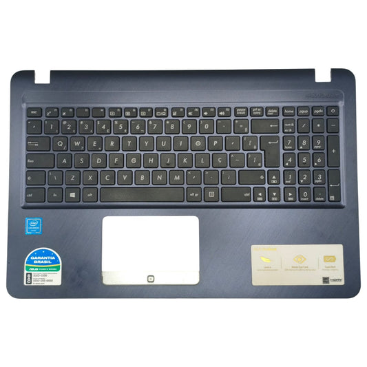 Carcaça Base Com Teclado Pt-br Notebook Asus X543m X543n Sem touchpad Azul Escuro