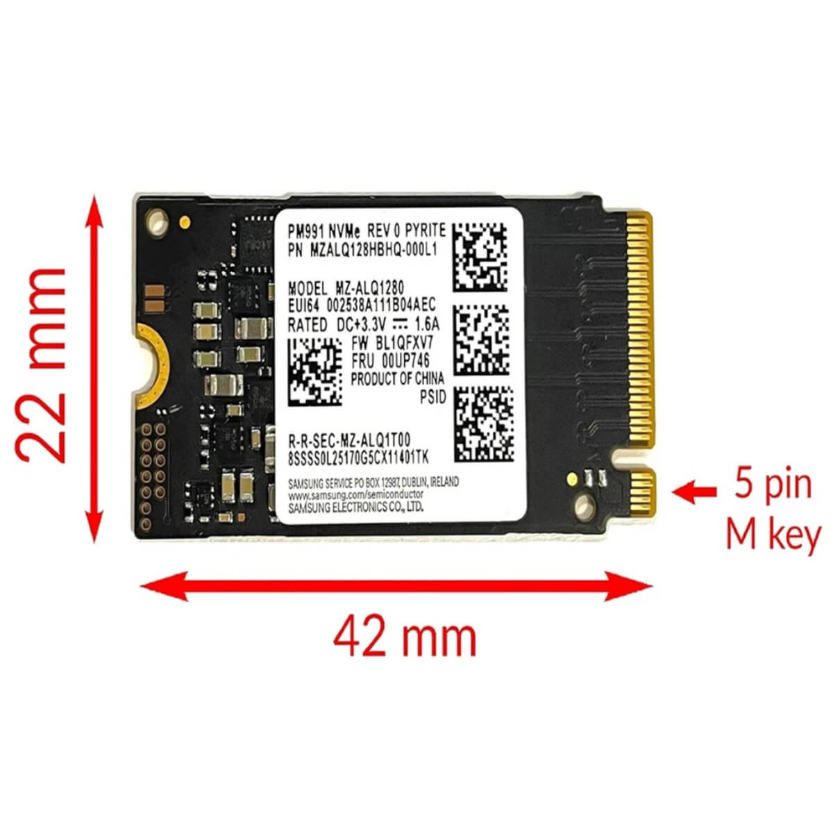 SSD 128GB NVMe M.2 2242 Samsung PM991 PCIe Gen3 x4 para Notebook