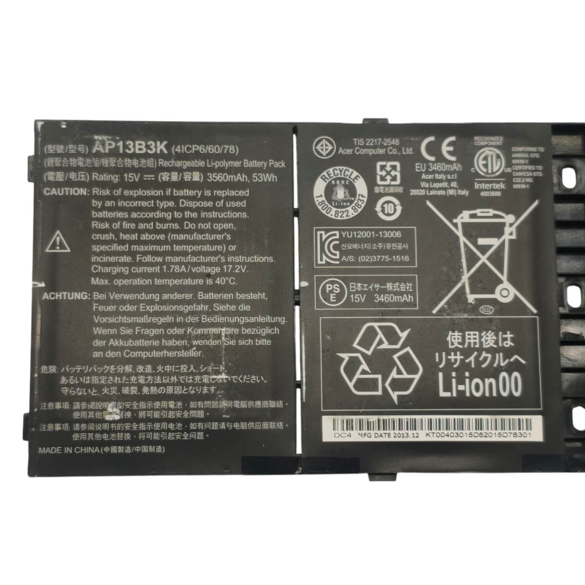 Bateria Notebook Acer Aspire V5-472 V5-572 V5-573 V7-482 R7-571 M5-583 Original AP13B3K 53Wh