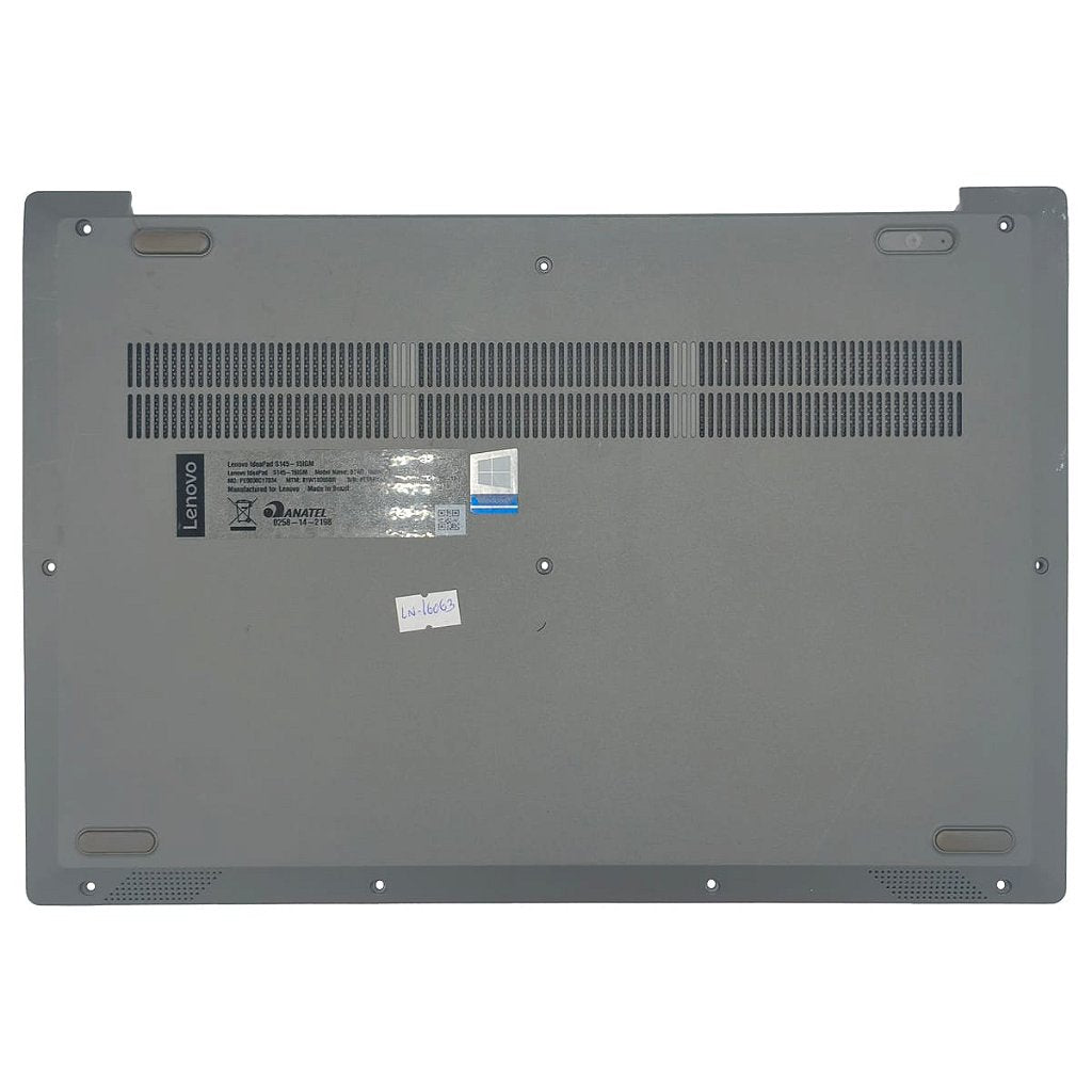 Carcaça Base Inferior Notebook Lenovo Ideapad S145-15 15.6 Cinza Com Detalhes
