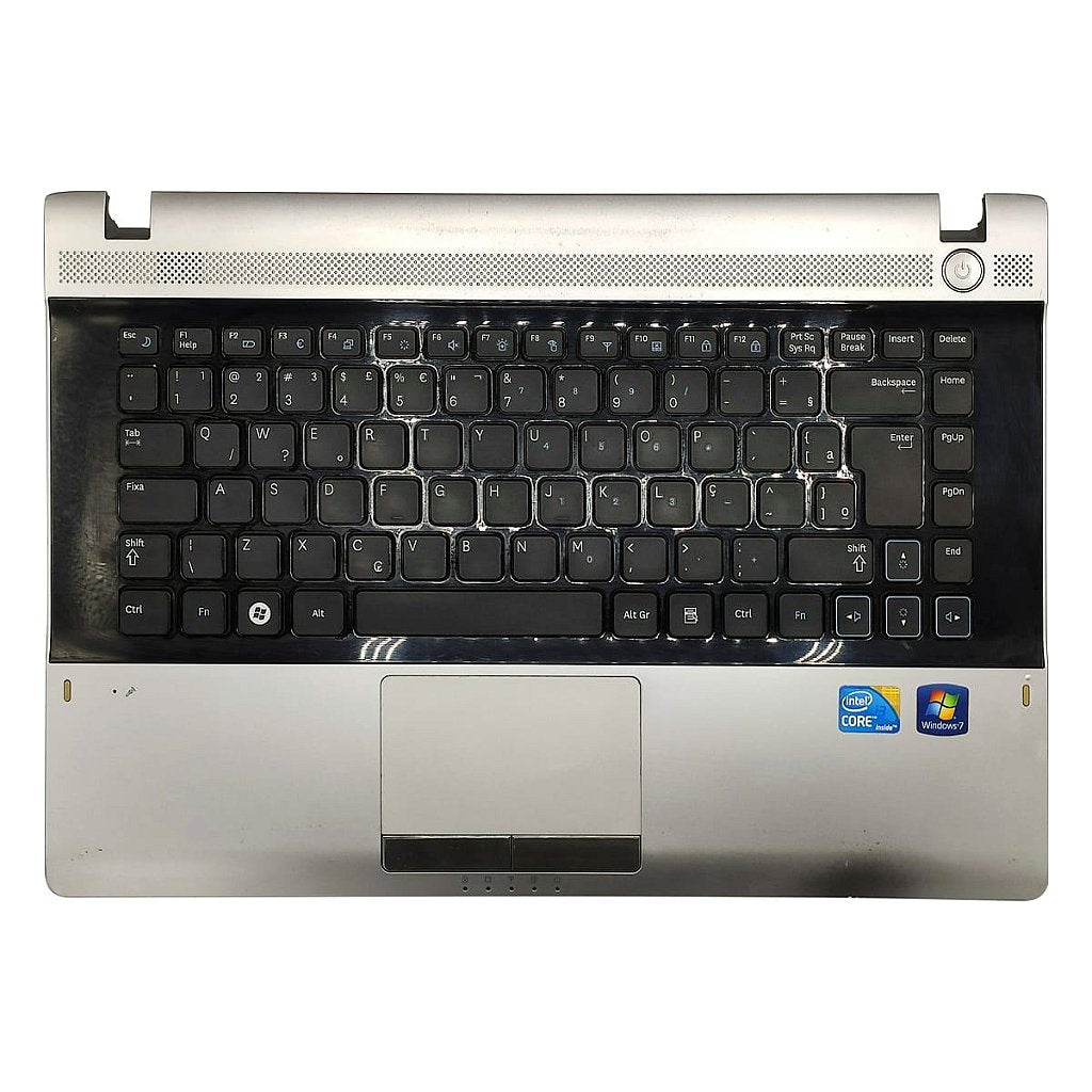 Carcaça Base Superior Com Teclado Notebook Samsung Rv411 Rv415 Rv419 Rv420 Com Detalhe