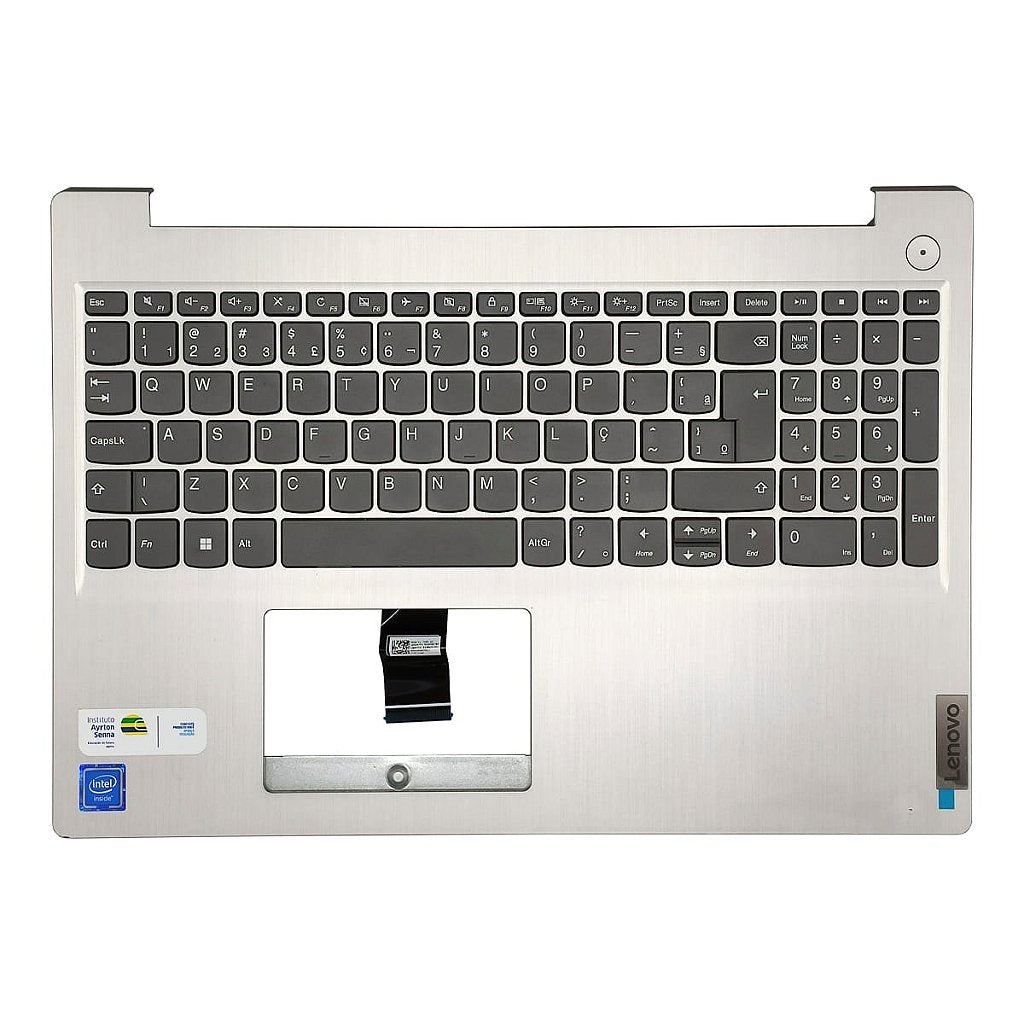 Carcaça Base Superior Com Teclado Notebook Lenovo Ideapad 3 15igl05 Ap1jv000630 Prata Com Detalhe