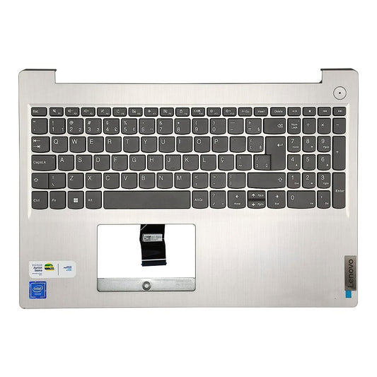 Carcaça Base Superior Com Teclado Notebook Lenovo Ideapad 3 15igl05 Ap1jv000630 Prata Com Detalhe