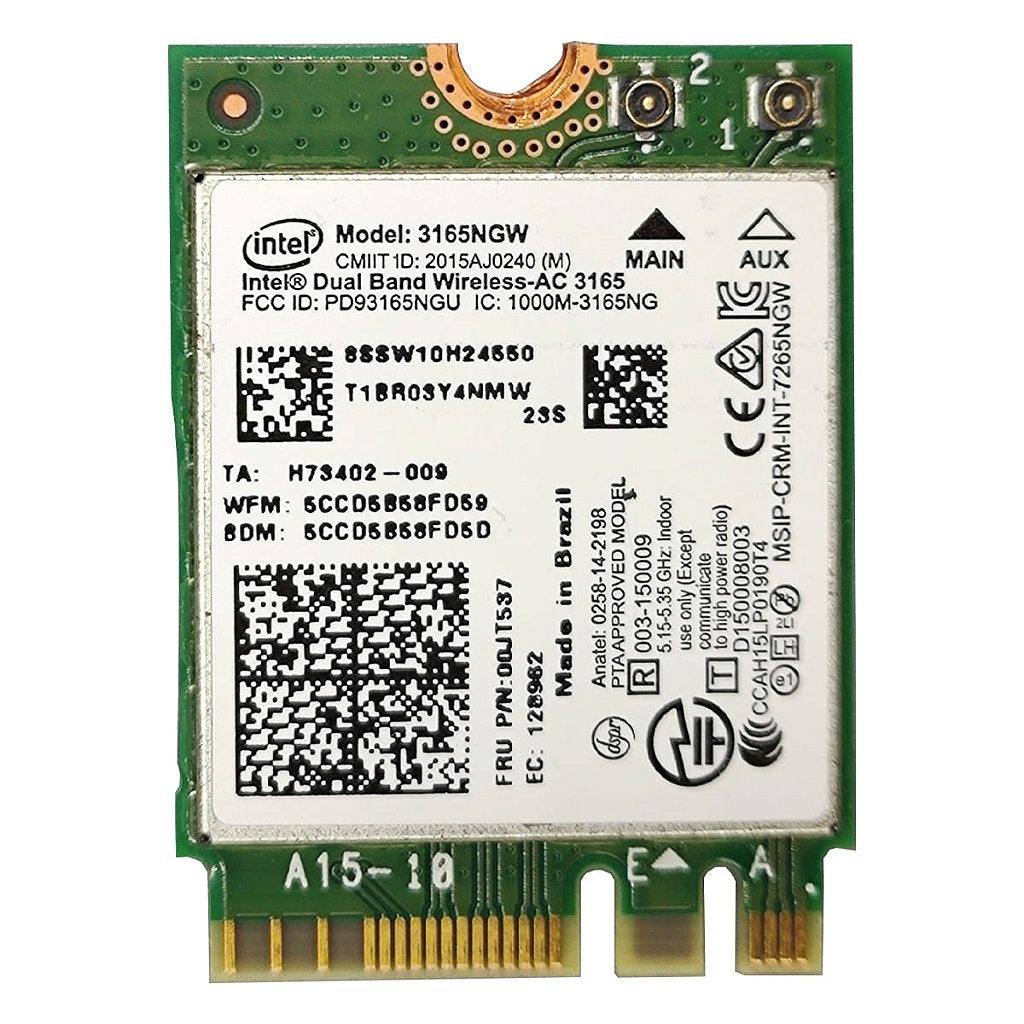 Placa Wireless Wifi Dual Band 5ghz Notebook Intel 3165ngw